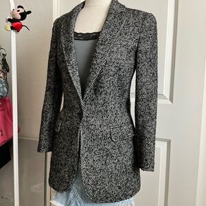 Rebecca Minkoff Black and White Patterned Blazer